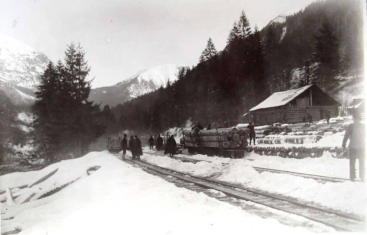 The old narrow-gauge railway (historic photo) - Photo: Rila Monastery Nature Park Directorate